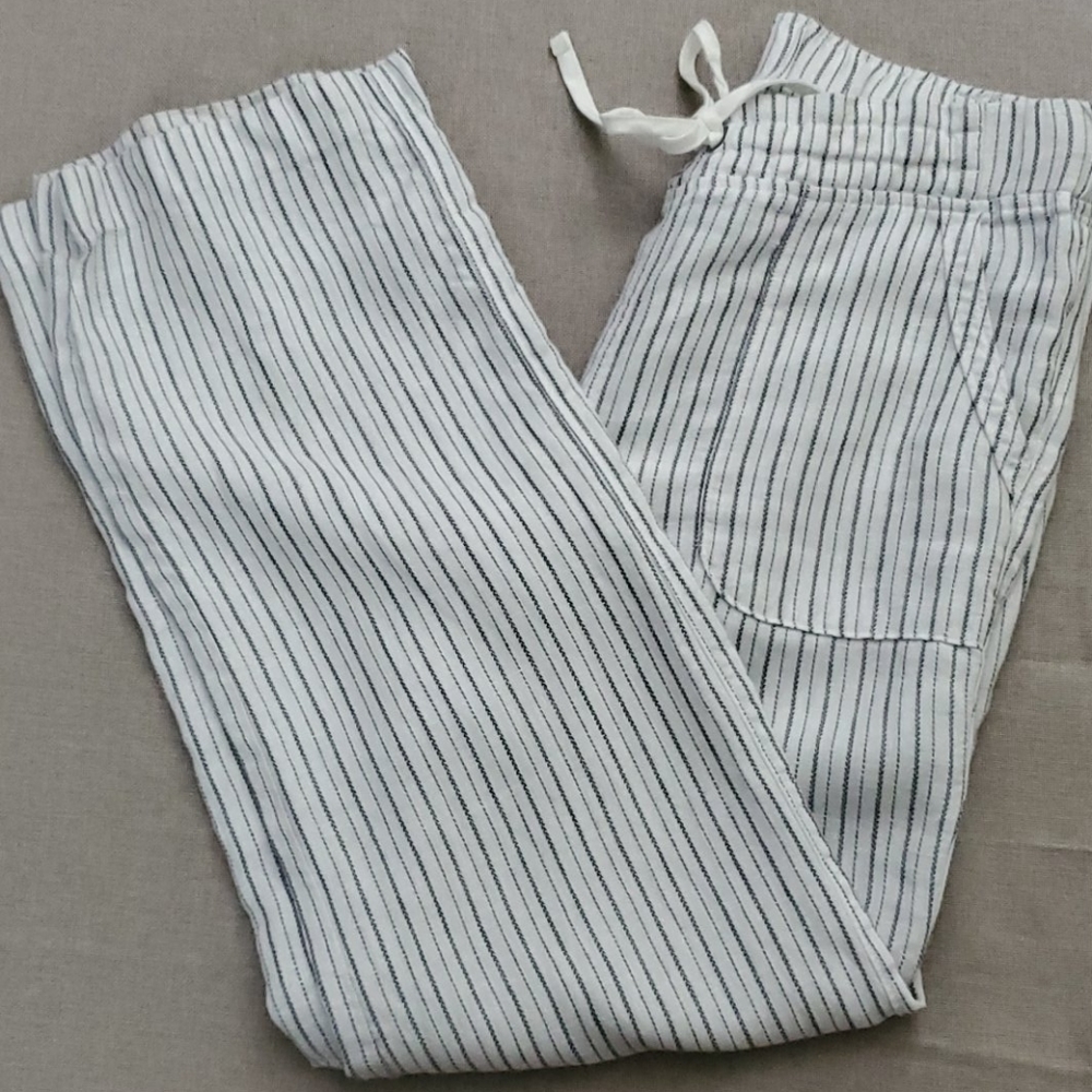 Athleta Striped Linen Pants Size 10